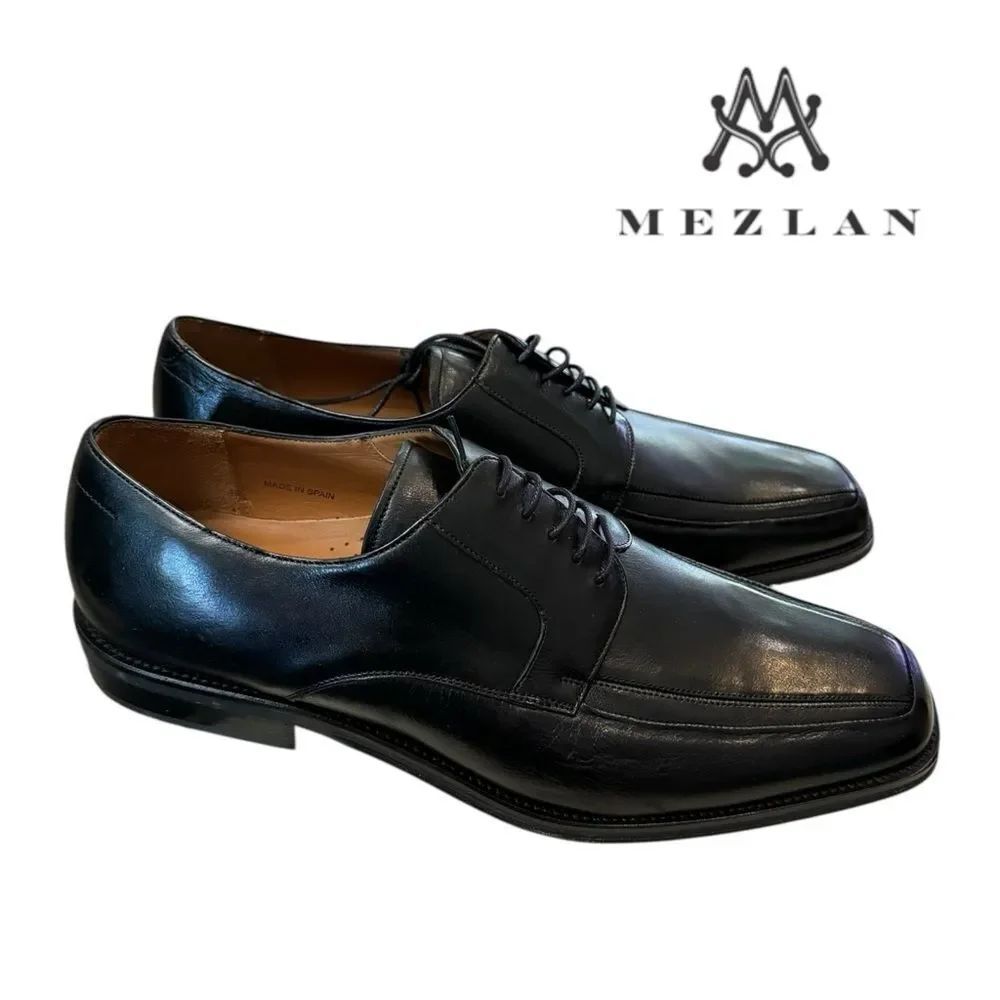 New Mezlan Shaw Men's Black Leather Lace-up Oxford Dress Shoes 11.5 11.5W